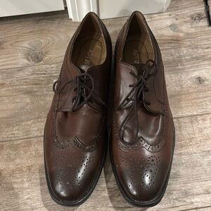 Apt. 9 Men Wingtip Brown Leather Dress Shoes Size 10.5